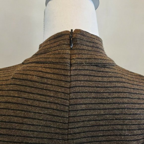 Vintage 90s Modest Longsleeve Maxi Dress Grunge Brown Mockneck Size Small Medium - Picture 7 of 10